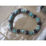 AMAZONITE + RAINBOW TOUR DIAMANTE GEMSTONE CHRYSTAL BEADED BRACELETS - JOBLOT OF 7