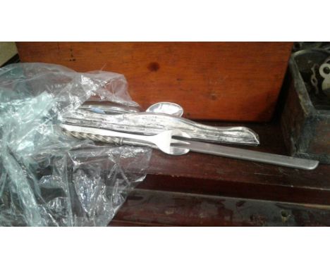 including nail buffer, silver propelling pencil, coffee spoon, nail cleaner and pickle fork 