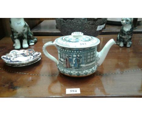 also including 3 red blue and gilt shaped saucers 