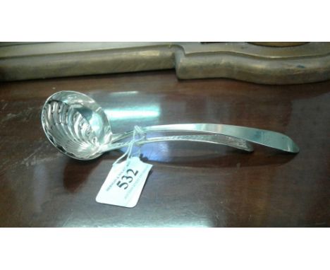 with London 1822 hallmark, with maker's mark RP, together with a George III Irish silver plain taper handle sauce ladle, with