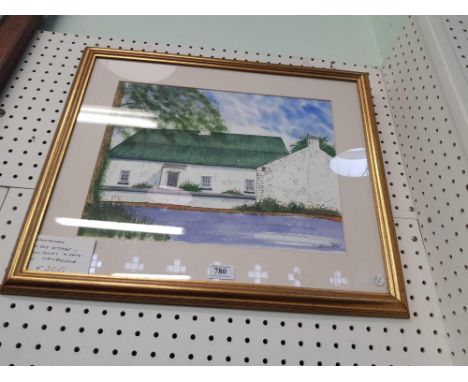 "Old Cottage Co Meath", watercolour on paper, signed BP Lynch 