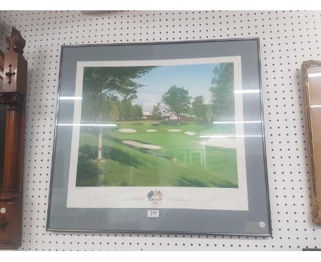 signed limited edition print of 1995 Ryder Cup at Oak Hill, framed 