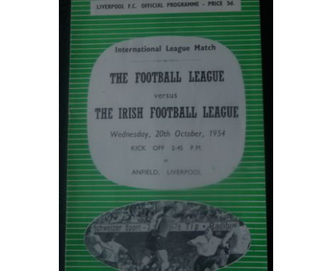 1954 FOOTBALL LGE V IRISH LGE - MANCHESTER UNITED'S DUNCAN EDWARDS, WOOD &amp; BYRNE PLAYING
Played at Liverpool's Anfield gr