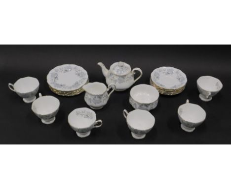 A Royal Albert Silver Maple pattern part tea service, to include small teapot.