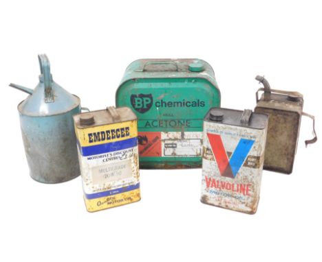 A BP Chemicals petrol can, and other similar cans.