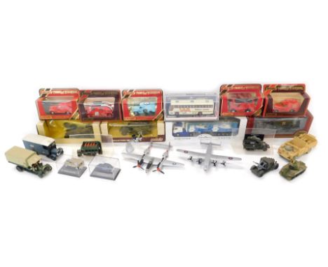 A quantity of diecast vehicles, to include Solido, Matchbox Models of Yesteryear, etc. (2 trays)
