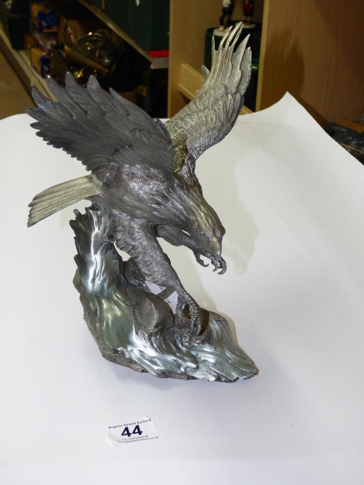 PEWTER BALD EAGLE FIGURINE BY PAUL BRUNELLE