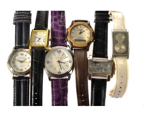 A quantity of quartz watches and watch straps, various makers including Sekonda, Casio, Citizen, Accurist and others 