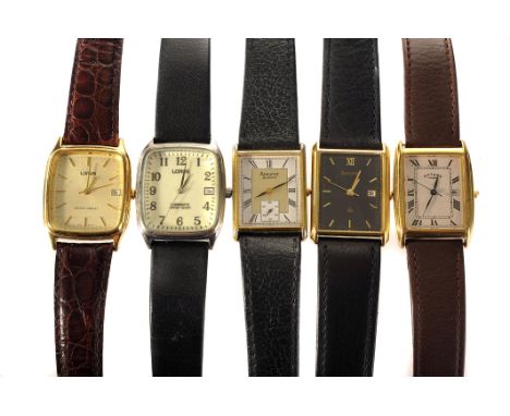 A collection of eight gentleman’s and lady’s wristwatches, including a Rotary in box, a Rotary lacking strap, two Accurists, 