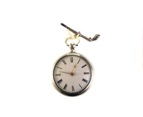 A William IV Scottish silver pair cased verge pocket watch signed J. Gillan Inverbury, the white enamel dial with black Roman