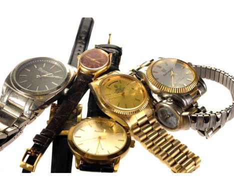 A collection of vintage and modern gentlemen’s and lady’s wristwatches, including examples from Sekonda, Rotary, and others, 
