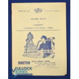 1964 Navy v Cardiff Rugby Programme: At Devonport, with a good Cardiff side, featuring over half