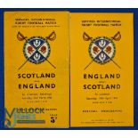 1942 & 43 Scotland & England Rugby Programmes (2): Both in the traditional Scots' slim orange