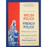 1992 Welsh Police v French Police Rugby Programme: 16pp issue from Llanelli featuring five Welsh
