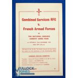 1975 Combined Services v French Armed Forces Rugby Programme: Change of venue, with Cardiff