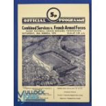 1974 Combined Services v French Armed Forces Rugby Programme: Billy Steele, Peter Larter, J-M