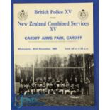 1985 British Police/Comb Services v NZ Combined Services Rugby Programme: At Cardiff, large issue, W