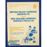 1992 British Police v NZ Combined Services Rugby Programme: In this large glossy, from the Met
