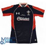2010 Navy/Red Spare Wales Rugby Jersey v Fiji: Match-prepared, date and match embroidered but no