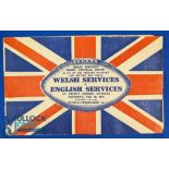 1942 Wales v England Rugby Programme: One of the series at Swansea. Attractive & striking Union Jack