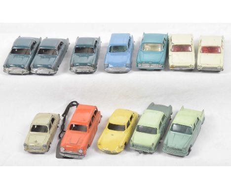 Twelve unboxed diecast Matchbox regular wheelsComprising Ford Prefect, three x Ford Zodiac, Ford Anglia, Ford Zephyr 6, two x