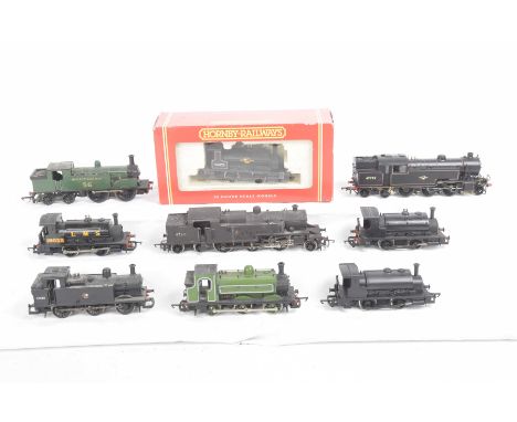 Nine Hornby '00' gauge tank locomotivesComprising a boxed R782 0-4-0 Smokey Joe tank engine 56025 in black BR livery and eigh