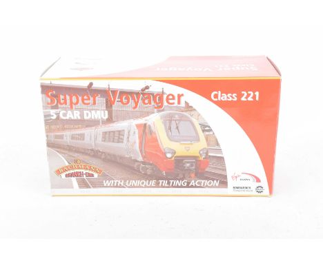 A boxed Bachmann '00' gauge Super Voyager five car DMU Class 221 Virgin Trains locomotive setWith Unique tilting action.