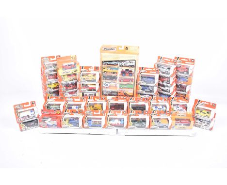 Forty boxed Matchbox Mattel Wheels diecast vehicles Together with a pack on ten from the same series, all in orange and white