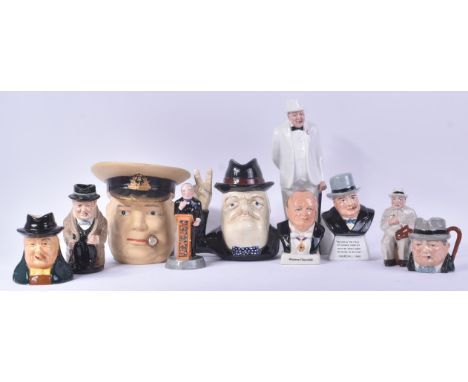 Winston Churchill (1874-1965) - Ceramics - a collection of ceramic Churchill figurines / statues, to include; Royal Doulton H
