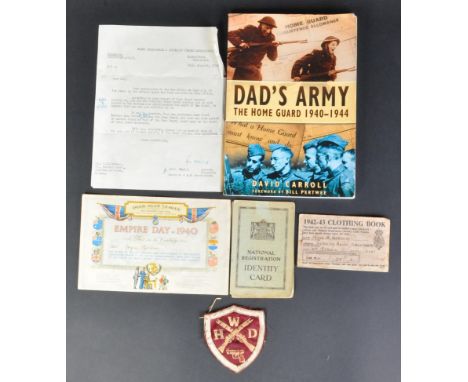 WWII Second World War - a collection of Home Guard related items, all appearing to belong to a Mr &amp; Mrs Gosden of Clacton