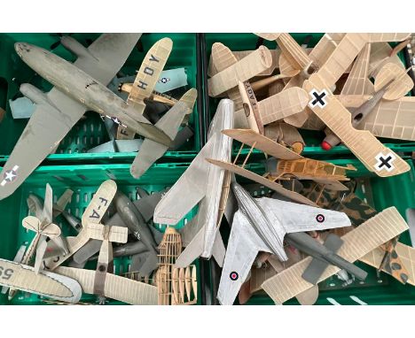 Model Aeroplanes - a large collection of various hand / scratch built model aeroplanes / aircraft. Includes those of WWI Firs