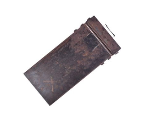 A WWI First World War British Army folding trench / bunker lantern. Square cross section with each side having glass window p