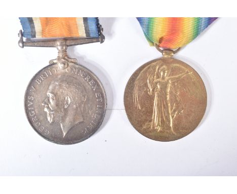 A WWI First World War medal duo awarded to one M-284878 Pte F. Faulkner of the Army Service Corps. Medals comprising his Vict