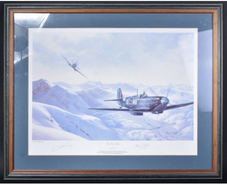 A Limited Edition Alan Holt ' The Scenic Route ' print depicting 225 Squadron TAC/R pair returning from Bologna over the Apen