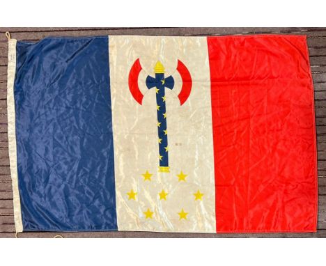 A WWII Second World War French (Fascist) State / Vichy Government flag.&nbsp;Tricolour flag with the central white strip cont