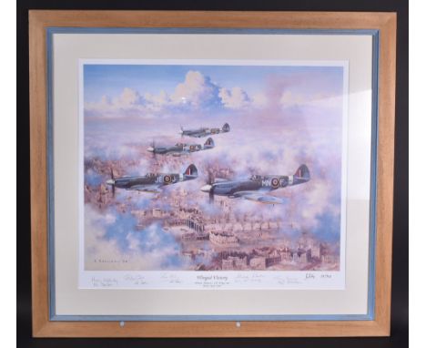Second World War RAF interest - after Ron Belling (&nbsp;1933-1998 ) a Limited Edition ' Winged Victory ' print depicting Joh