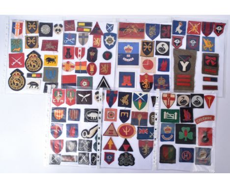 A collection of assorted First and Second World War (and other) British military formation cloth patches / badges. Examples t