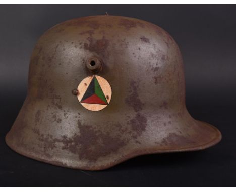 A WWI First World War Imperial German / Prussian Army Officers&nbsp;steel combat&nbsp;Stahlhelm helmet. The helmet of typical