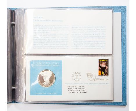 An album of five Medallic First Day covers 'United Nations' 1975 