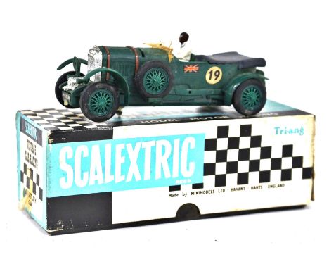 Scalextric: A Scalextric C.64 Bentley Tri-ang Racing Car, within original makers box including instructions. (missing one hea