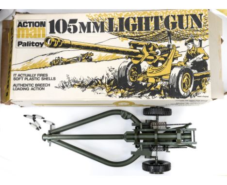 Action Man 105mm light gun, boxed 