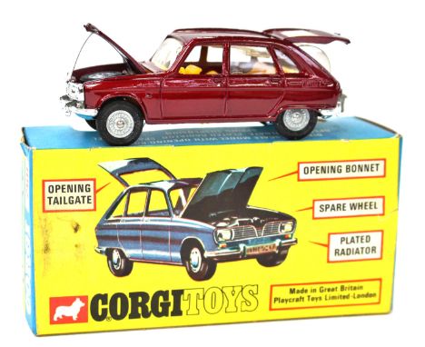 Corgi: A Corgi Toys No.260, "Renault 16", maroon body with yellow interior, within original makers window box with instructio