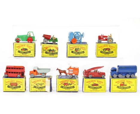 Matchbox: A Moko Lesney "Matchbox" Series 1-75 No.1 "Road Roller", No.2 "Site Dumper", No.3 "Cement Mixer", No.4 "Massey Ferg