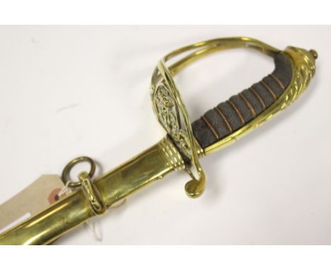 Victorian British Army officers sword. VR to crossguard. Etched 32 inch blade marked Firmin and Sons, 153 The Strand,  London