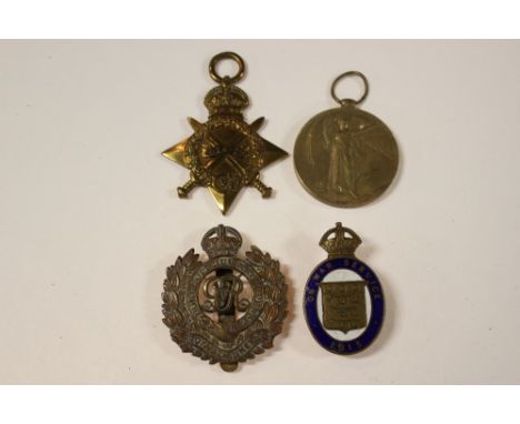 WW1 British 1914-15 Star to 14652 Pte A Harris Leics Regt and a WW1 Victory Medal to 10098 pte A Wileman Leics Regt, WW1 RE c