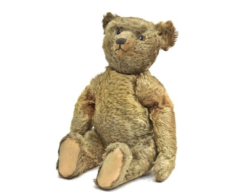 Steiff: A Steiff Blond Mohair Growler Teddy Bear, early 20th Century, with trademark "Steiff" pewter button in left ear with 