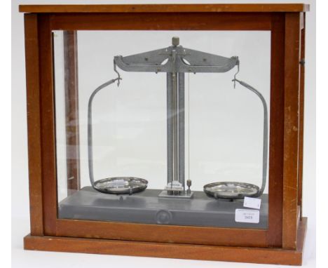 A cased set of scales 'agariffin' Minor, galvanized metal