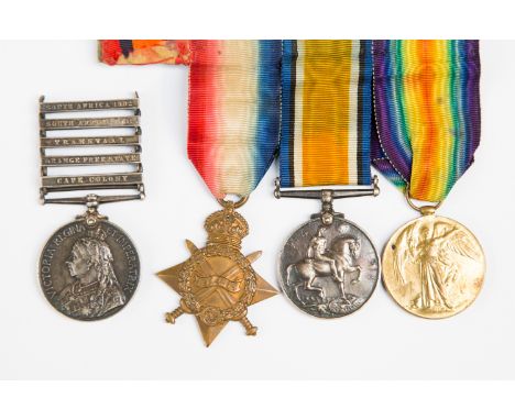 Anglo Boer War Queens South Africa, medal, clasps, O.F.S, Transvaal, South Africa 1901 and 1902 to 5155,L.SERJT J CARLTON.LEI