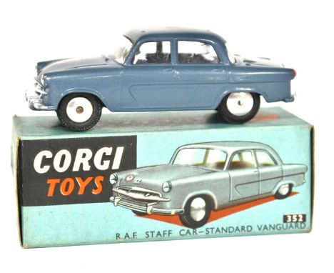 Corgi: A Corgi Toys No.352, "R.A.F Staff Car-Standard Vanguard", with silver detailed grille, R.A.F roundel to bonnet, smooth