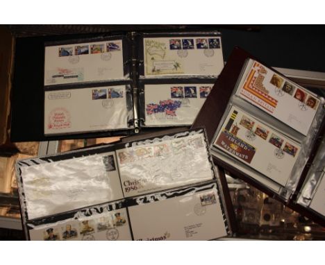 Two Crown boxes containing Great Britain First Day Covers in 20 volumes, mostly Commemorative issues, but note definitive Hig